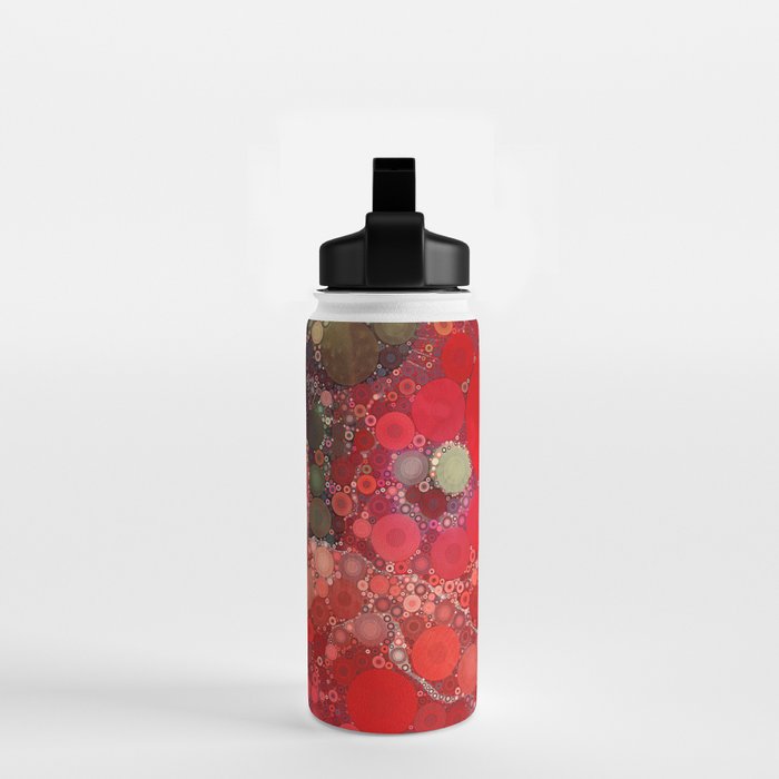 Red Poppies - colorful flower abstract design Water Bottle Gallery Image 2