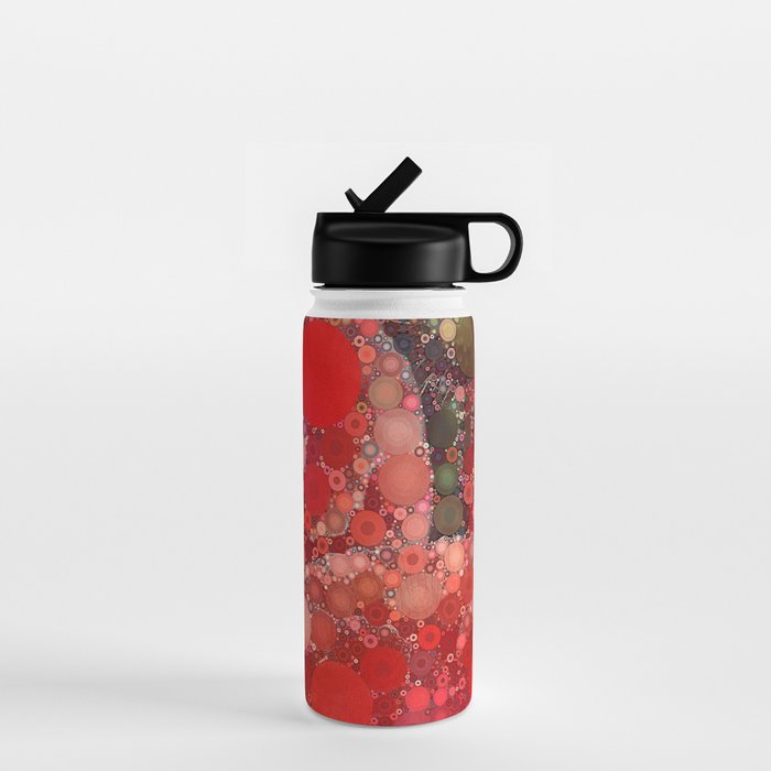 Red Poppies - colorful flower abstract design Water Bottle Gallery Image 1