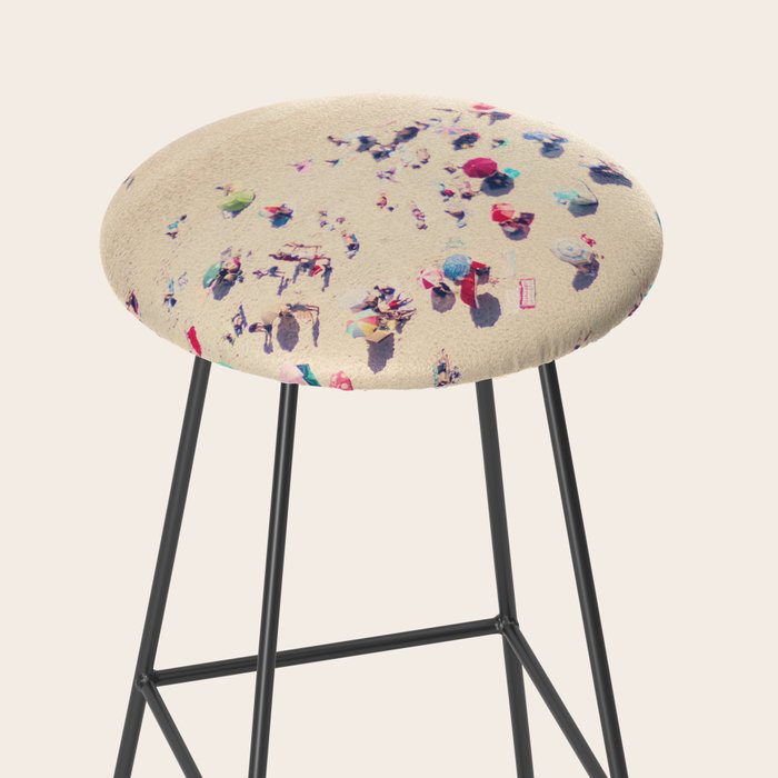 Aerial Beach Photography - Ocean Print - Colorful Beach Umbrellas - Sea photo by Ingrid Beddoes Stool Gallery Image 2