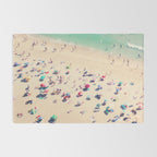 Aerial Beach Photography - Ocean Print - Colorful Beach Umbrellas - Sea photo by Ingrid Beddoes Rug Gallery Image 2