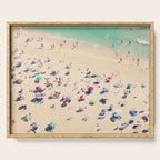 Aerial Beach Photography - Ocean Print - Colorful Beach Umbrellas - Sea photo by Ingrid Beddoes Serving Tray Gallery Image 1