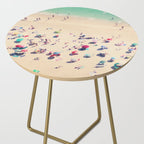 Aerial Beach Photography - Ocean Print - Colorful Beach Umbrellas - Sea photo by Ingrid Beddoes Side Table Gallery Image 2