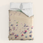 Aerial Beach Photography - Ocean Print - Colorful Beach Umbrellas - Sea photo by Ingrid Beddoes Duvet Cover Gallery Image 6