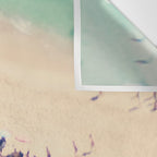 Aerial Beach Photography - Ocean Print - Colorful Beach Umbrellas - Sea photo by Ingrid Beddoes Wall Tapestry Gallery Image 3