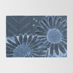 Daisies in Country Field Painting in Navy Blue Rug Gallery Image 2