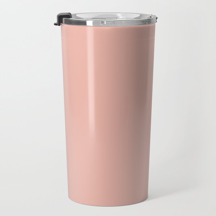 Dusty Blush Pink Solid Colour Travel Mug Gallery Image 3