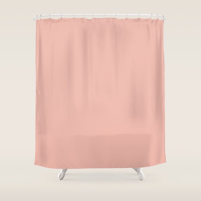 Dusty Blush Pink Solid Colour Shower Curtain Gallery Image 1