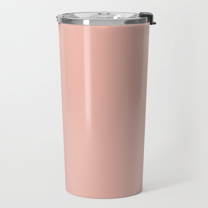 Dusty Blush Pink Solid Colour Travel Mug Gallery Image 2