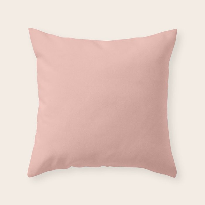Dusty Blush Pink Solid Colour Throw Pillow Gallery Image 6