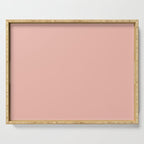 Dusty Blush Pink Solid Colour Serving Tray Gallery Image 1