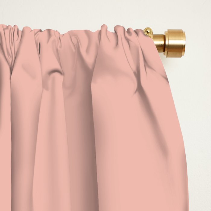 Dusty Blush Pink Solid Colour Window Curtain Gallery Image 2