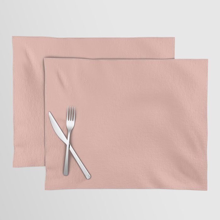 Dusty Blush Pink Solid Colour Placemat Gallery Image 1