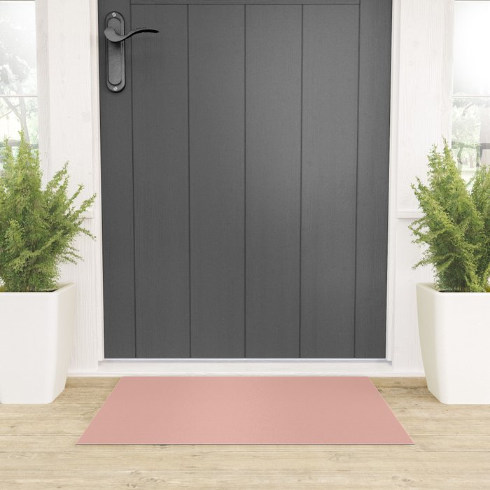 Dusty Blush Pink Solid Colour Welcome Mat Gallery Image 3