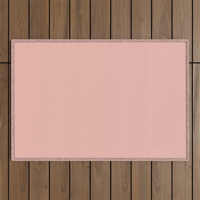 Dusty Blush Pink Solid Colour Outdoor Rug Gallery Image 1