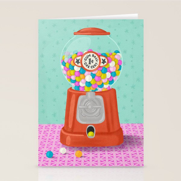 Retro Bubblegum Bliss Stationery Card Gallery Image 1