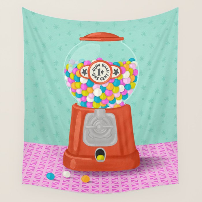 Retro Bubblegum Bliss Wall Tapestry Gallery Image 4