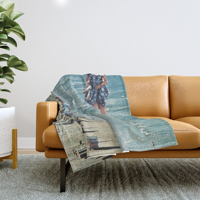 Walk on the Beach Throw Blanket Gallery Image 1