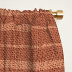 Burnt Orange, Boho Minimalist Stripes Window Curtain Gallery Image 2