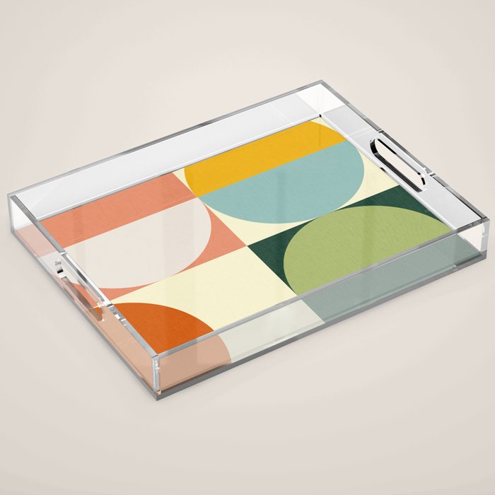 Abstract geometry checker 2 Acrylic Tray Gallery Image 1