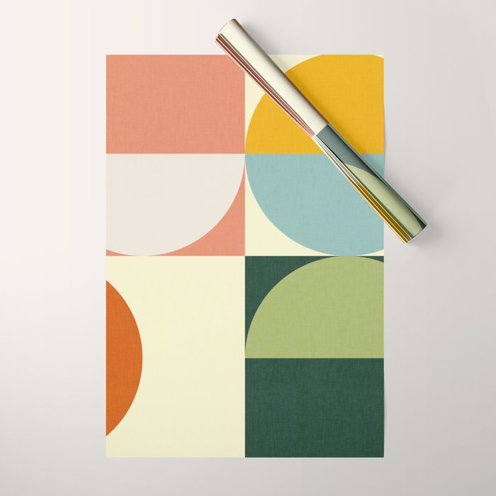 Abstract geometry checker 2 Wrapping Paper Gallery Image 1