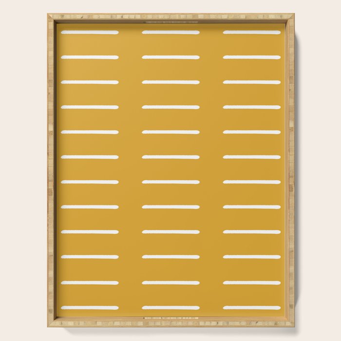 Mudcloth (Mustard Yellow) Serving Tray Gallery Image 1