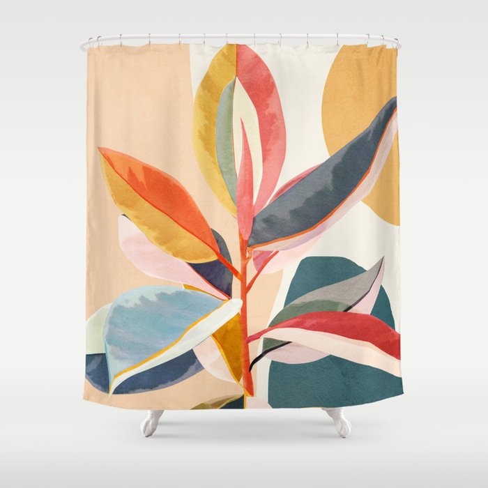 Colorful Branching Out 05 Shower Curtain Gallery Image 1