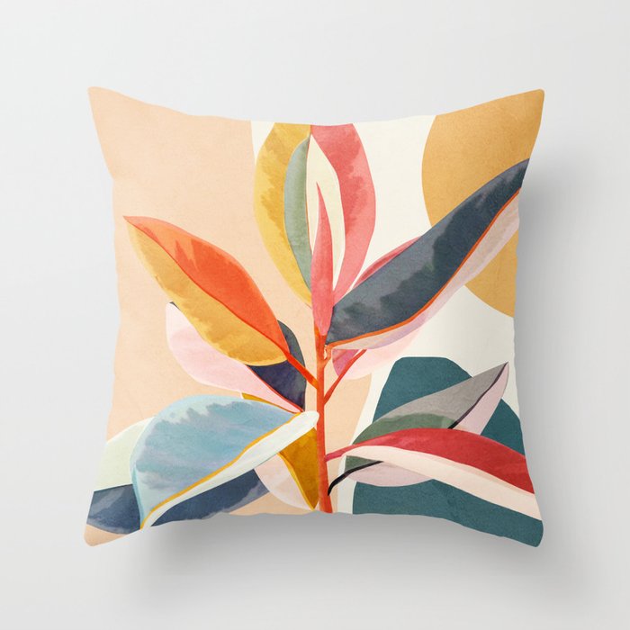 Colorful Branching Out 05 Throw Pillow Gallery Image 1