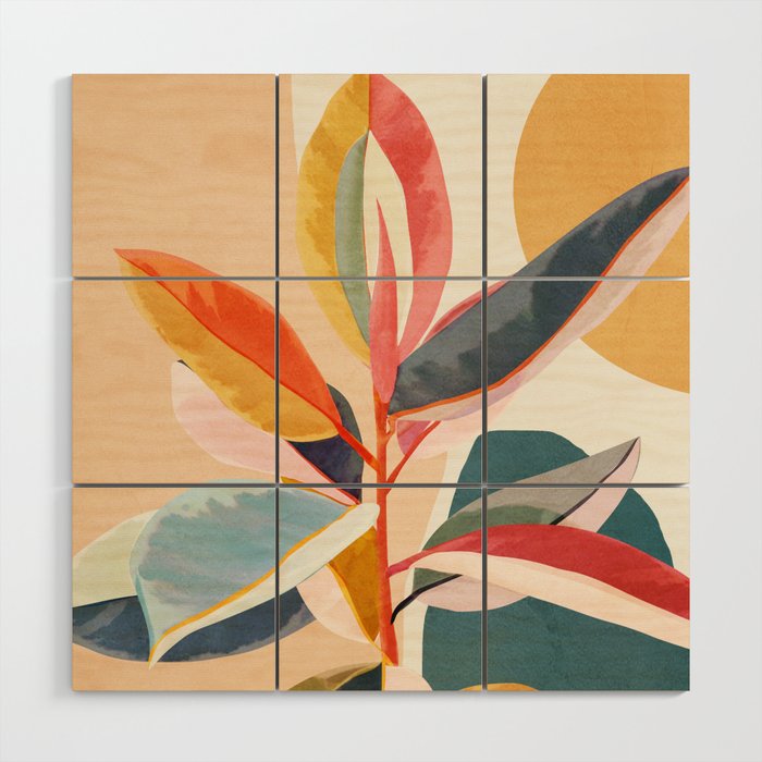 Colorful Branching Out 05 Wood Wall Art Gallery Image 1