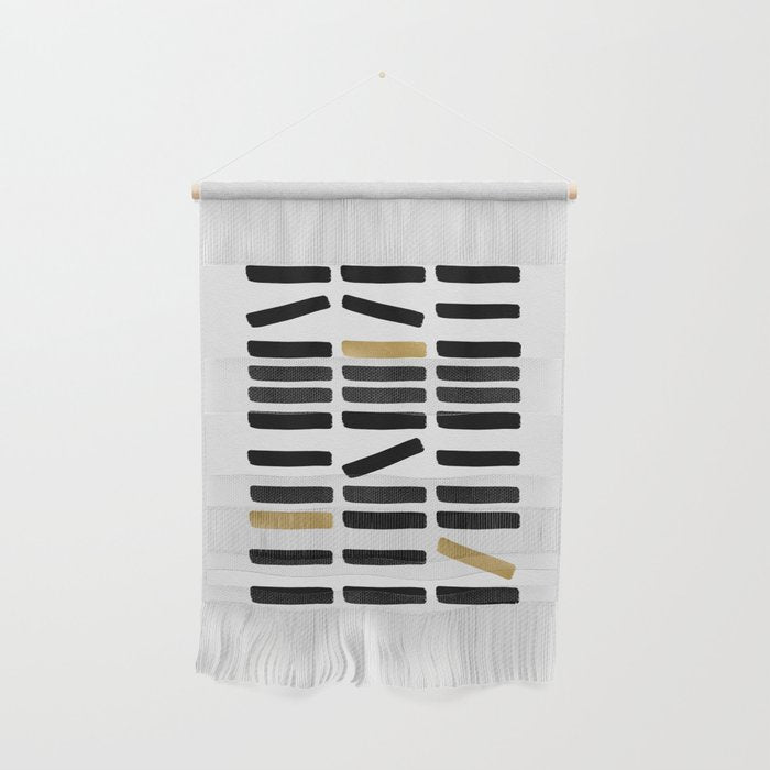Black and Gold Abstract Wall Hanging Gallery Image 1