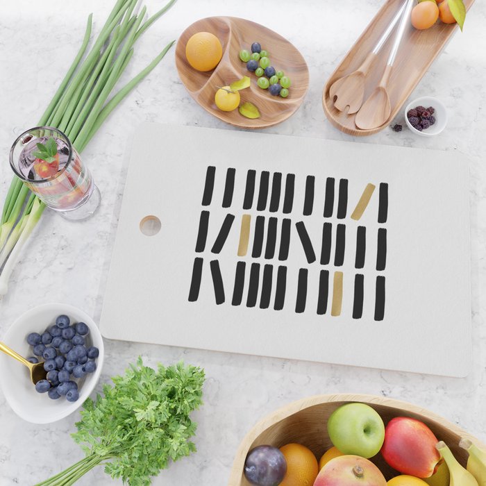 Black and Gold Abstract Cutting Board Gallery Image 2