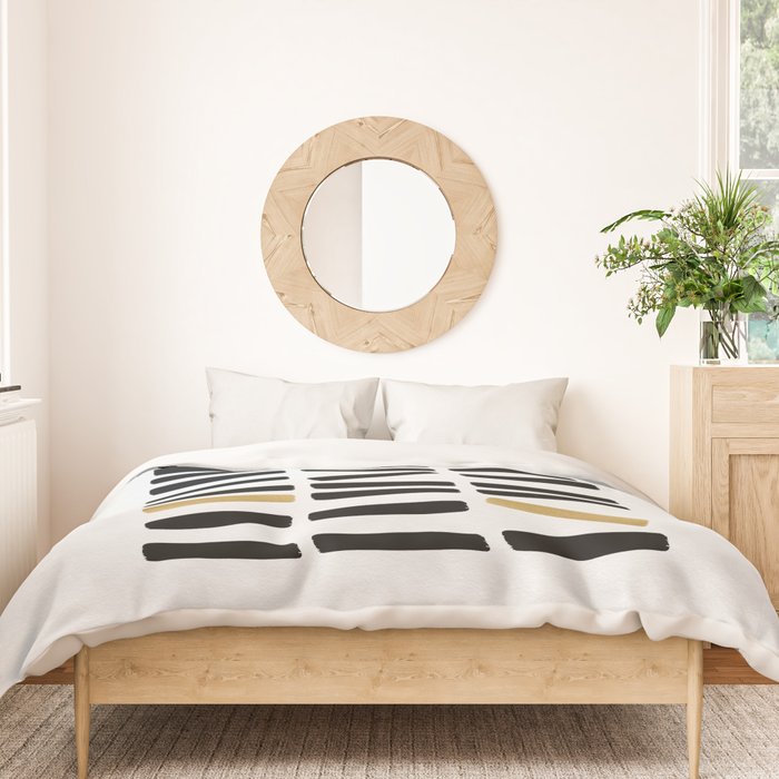 Black and Gold Abstract Duvet Cover Gallery Image 3