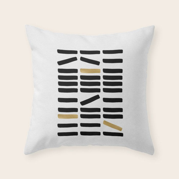 Black and Gold Abstract Throw Pillow Gallery Image 6
