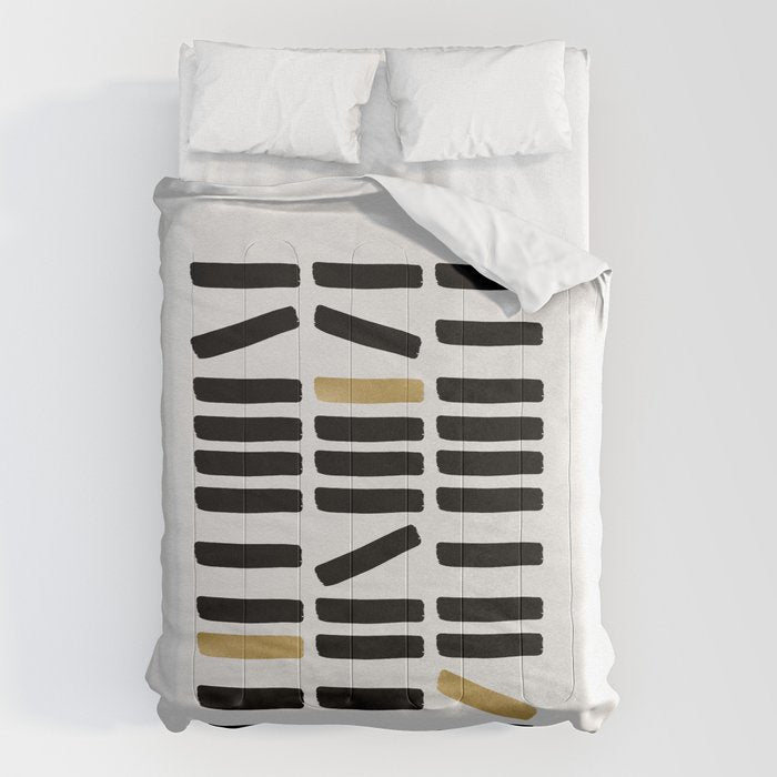 Black and Gold Abstract Comforter Gallery Image 1