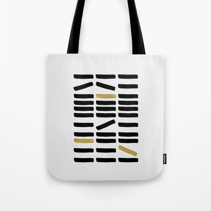 Black and Gold Abstract Tote Bag Gallery Image 1
