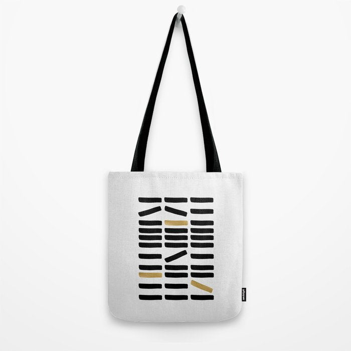 Black and Gold Abstract Tote Bag Gallery Image 2