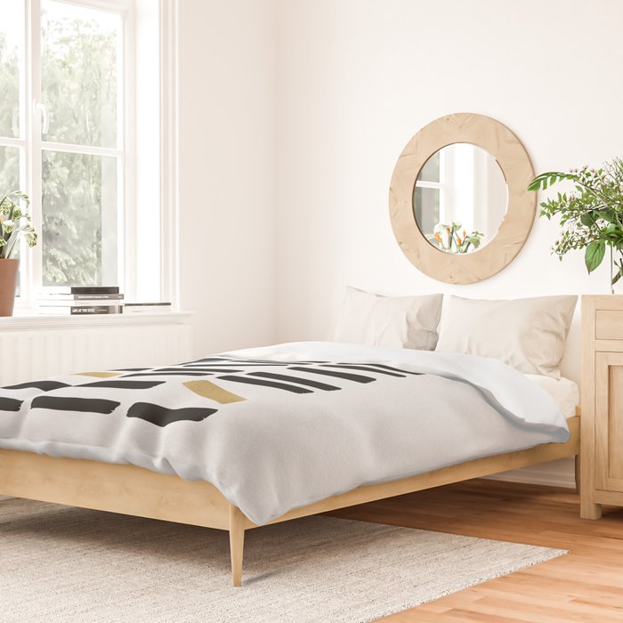 Black and Gold Abstract Duvet Cover Gallery Image 2