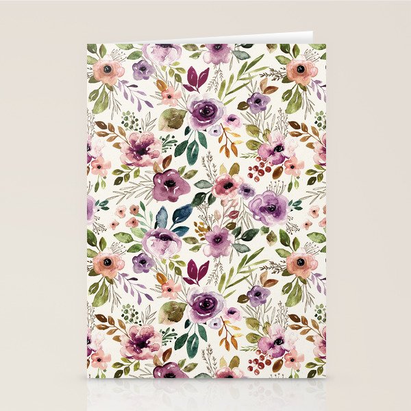 Autumn Amethyst Floral Stationery Card Gallery Image 2