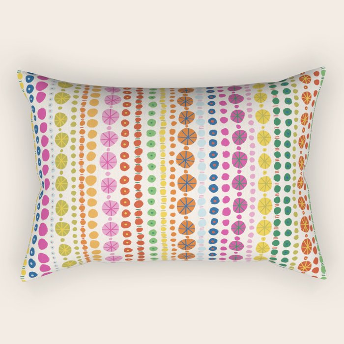 Colorful Hand Drawn Dots Rectangular Pillow Gallery Image 2