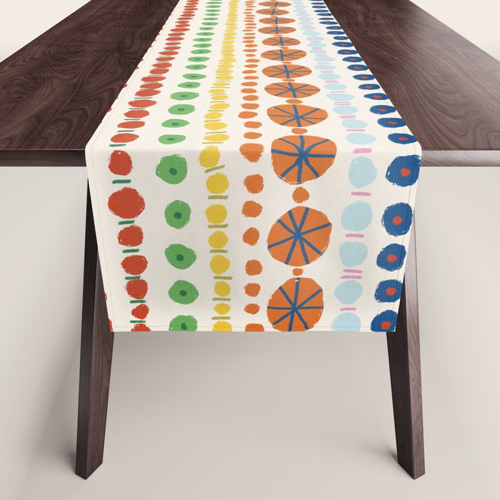 Colorful Hand Drawn Dots Table Runner Gallery Image 1