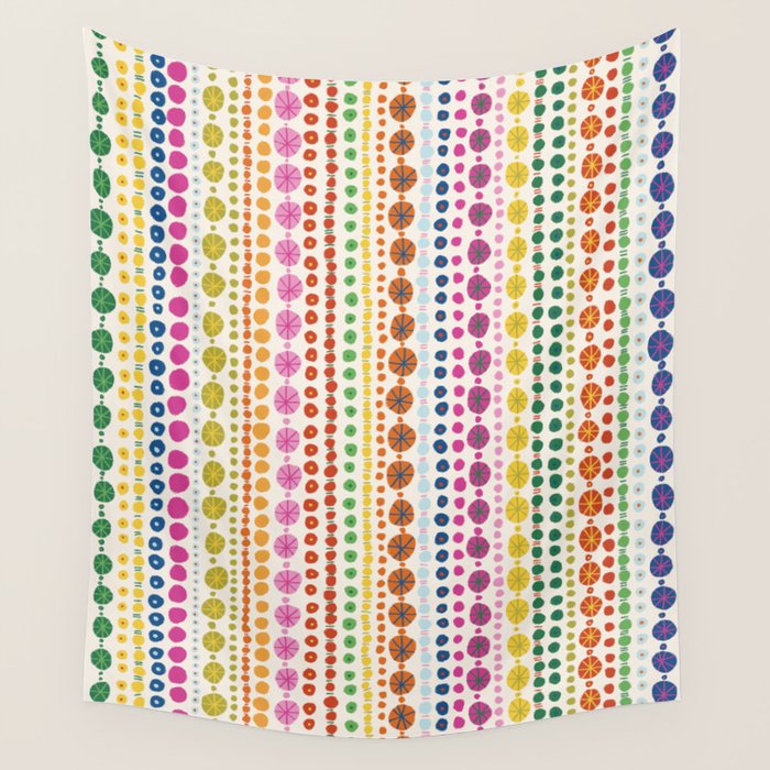 Colorful Hand Drawn Dots Wall Tapestry Gallery Image 4