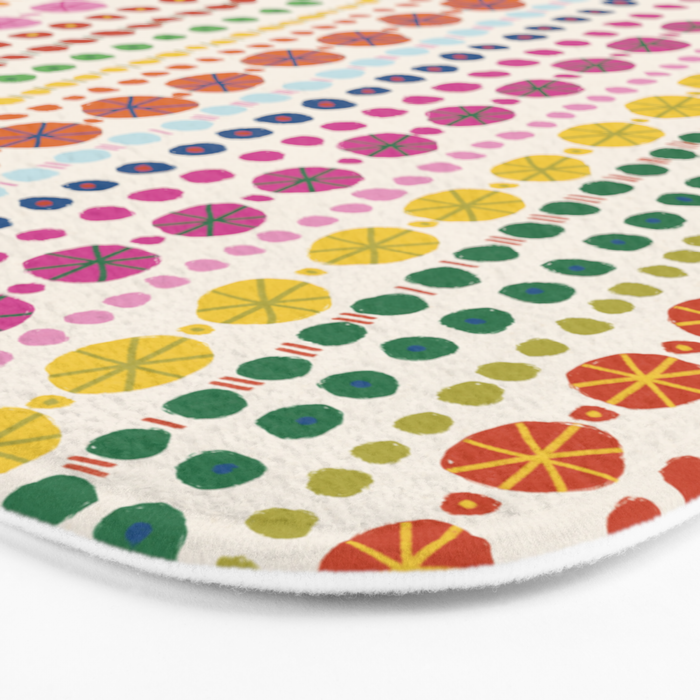 Colorful Hand Drawn Dots Bath Mat Gallery Image 3