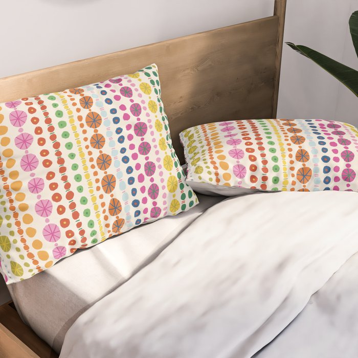 Colorful Hand Drawn Dots Pillow Sham Gallery Image 2