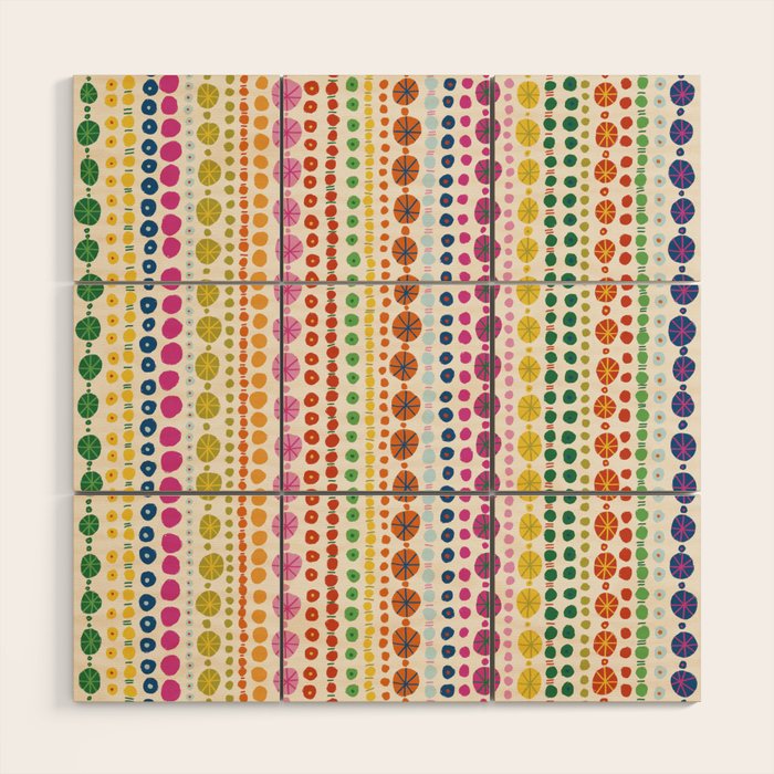Colorful Hand Drawn Dots Wood Wall Art Gallery Image 1
