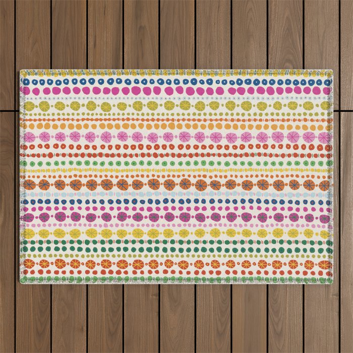 Colorful Hand Drawn Dots Outdoor Rug Gallery Image 1