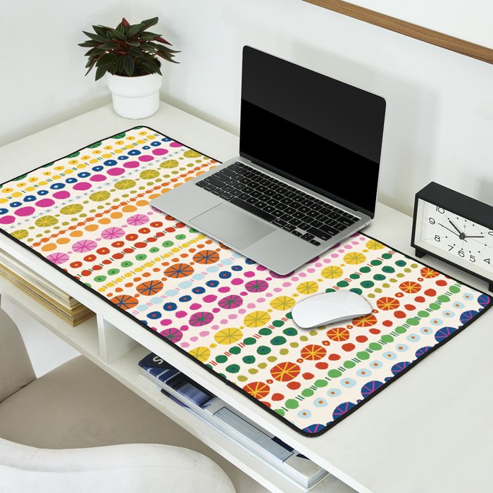 Colorful Hand Drawn Dots Desk Mat Gallery Image 2