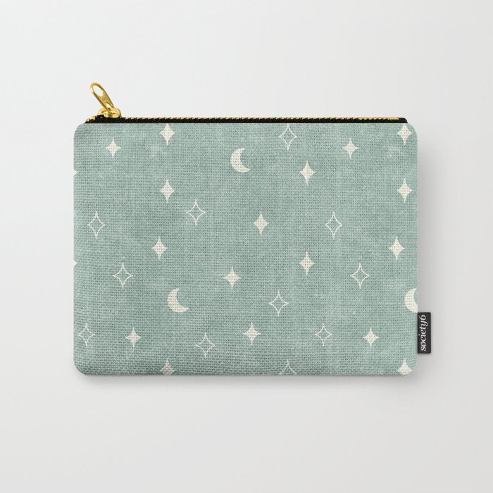 moon and stars - surf blue Carry All Pouch Gallery Image 1