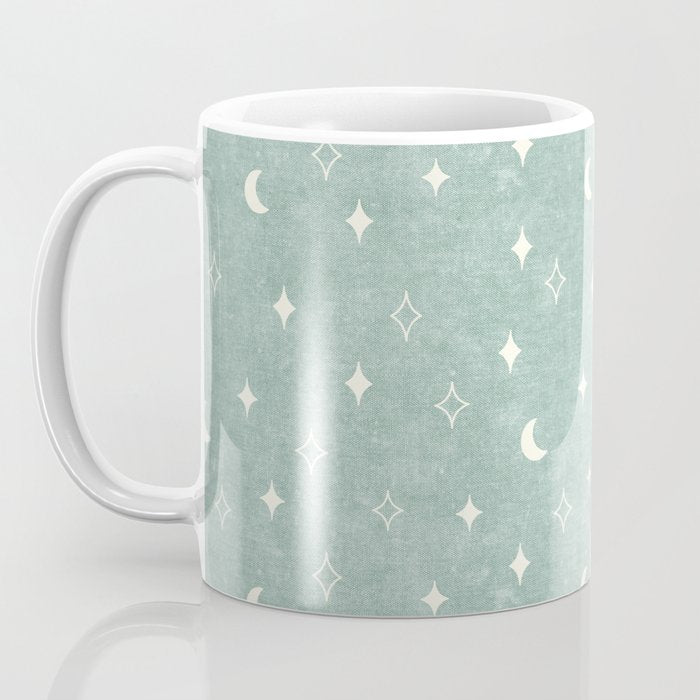 moon and stars - surf blue Coffee Mug Gallery Image 3