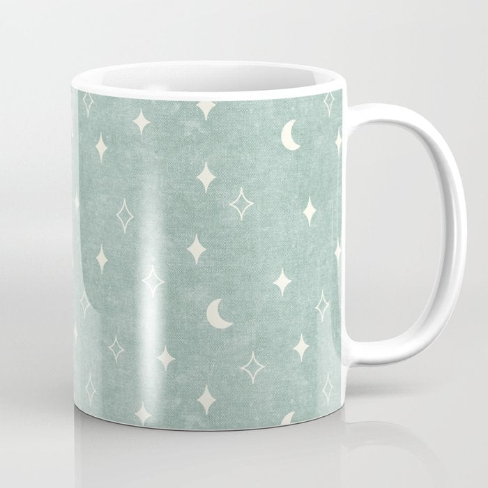 moon and stars - surf blue Coffee Mug Gallery Image 1
