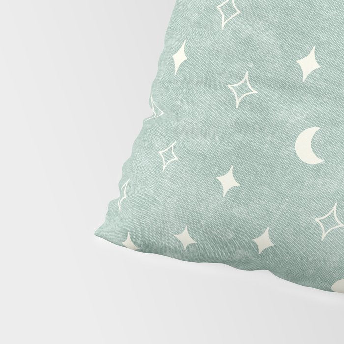 moon and stars - surf blue Pillow Sham Gallery Image 4