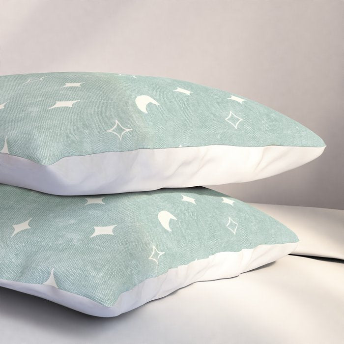 moon and stars - surf blue Pillow Sham Gallery Image 3